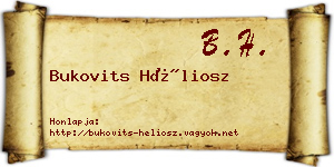 Bukovits Héliosz névjegykártya